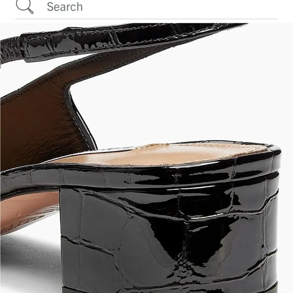 Aquazzura Black Croc-Embossed Slingback Mule - Picture 6 of 7